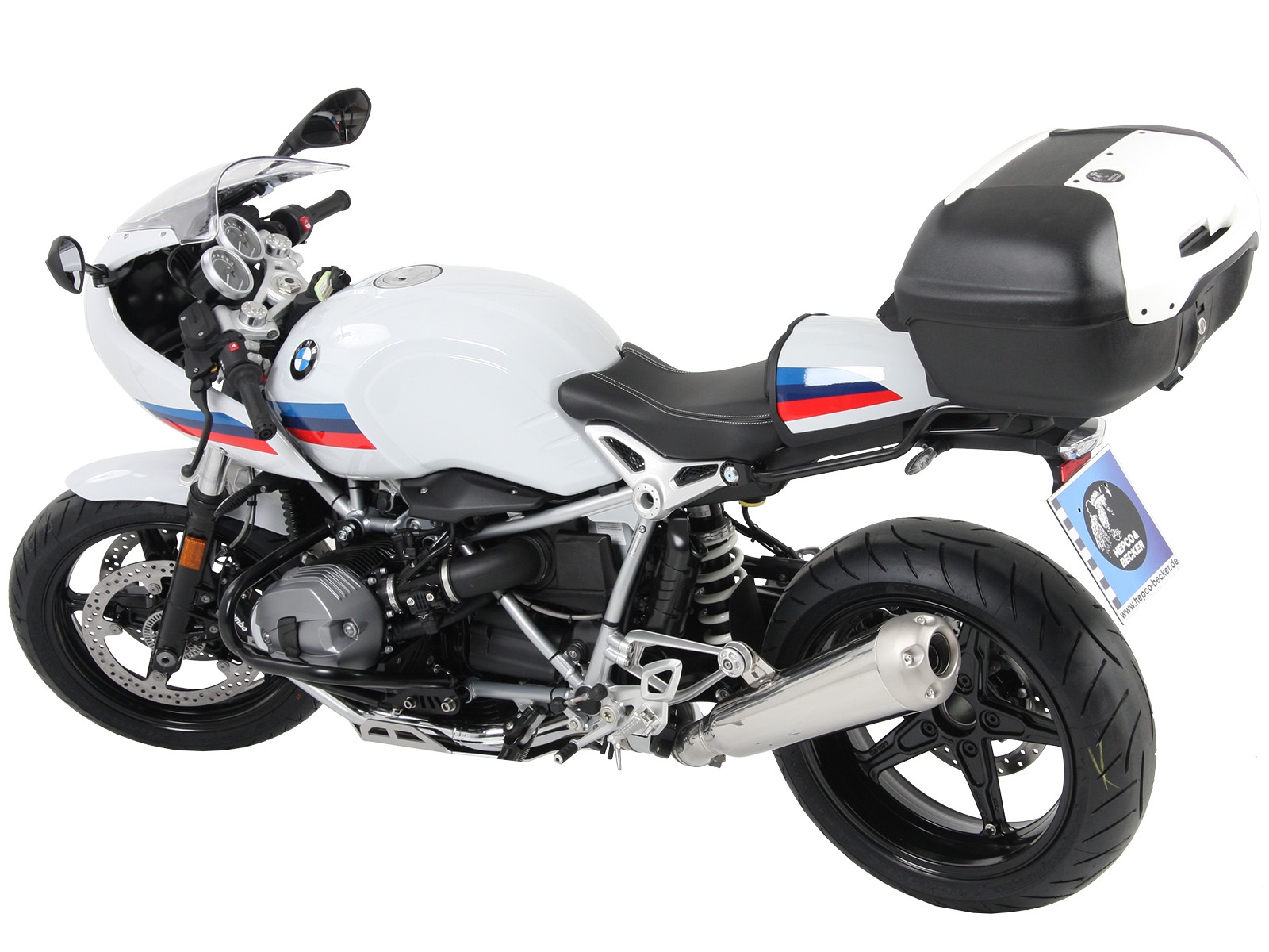 Alurack top case carrier black for BMW R nineT Racer (17-20) Hepco & Becker