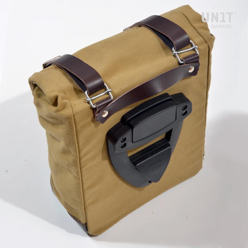 Canvas side bag 10L-14L - Green/Brown - Unit Garage