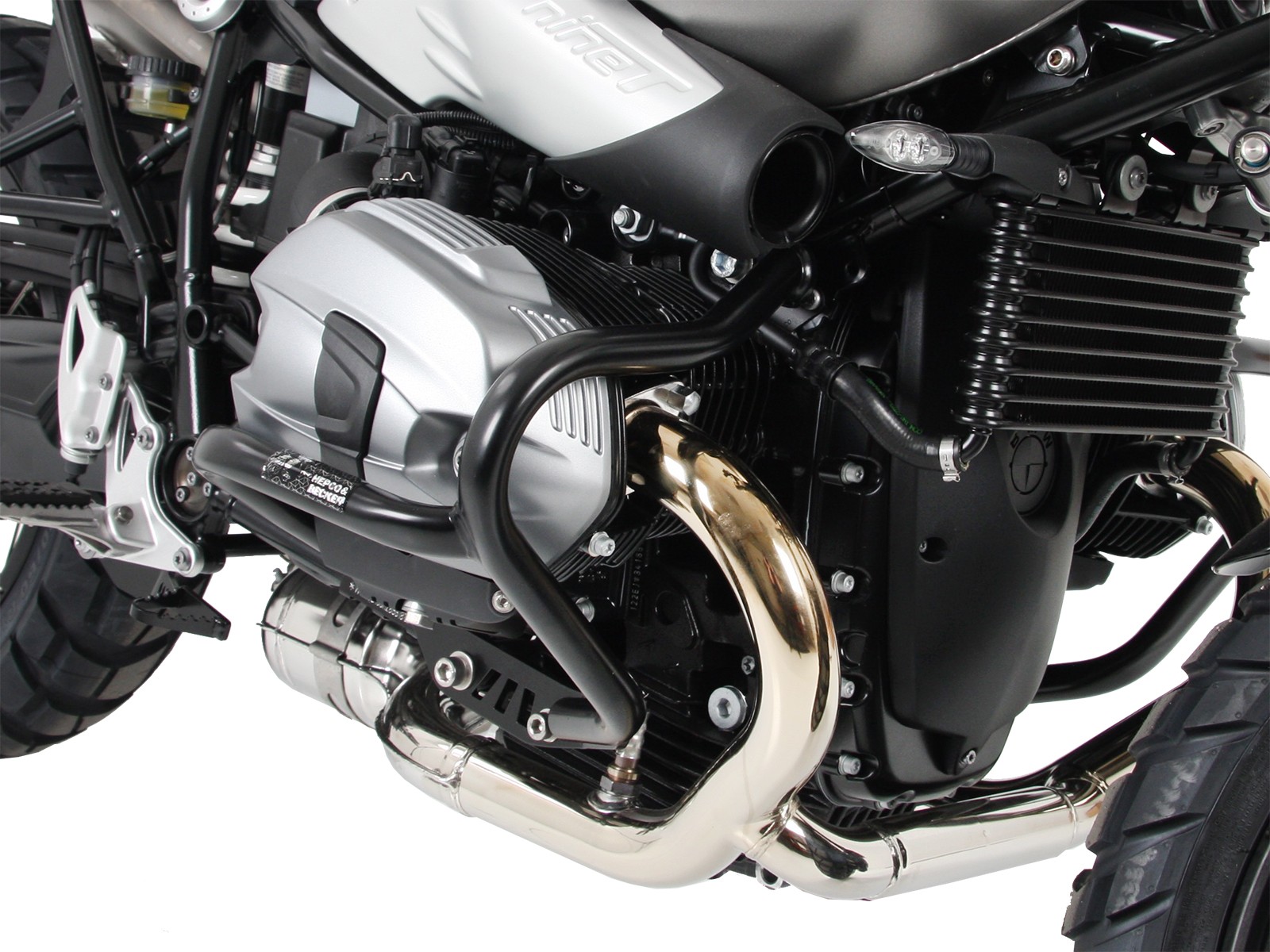 Engine guard silver for BMW R nineT Scrambler (16-23) Hepco & Becker