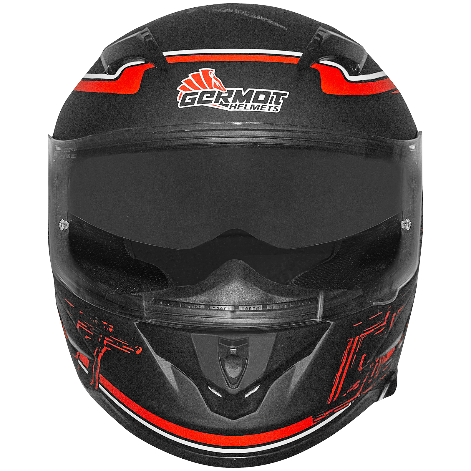 Germot full-face helmet GM 306, matt black / red