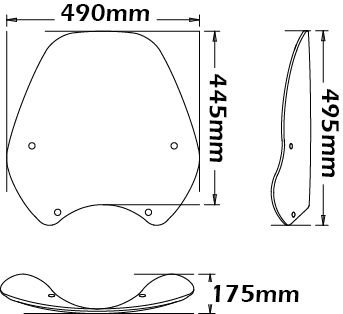 Medium windshield for BMW R 850 R /R 1100 R (94-02), clear