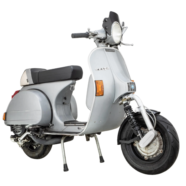 Mudguard 2.0 Garelli EVO II for Vespa PX 80-200cc, GRP black, bracket black