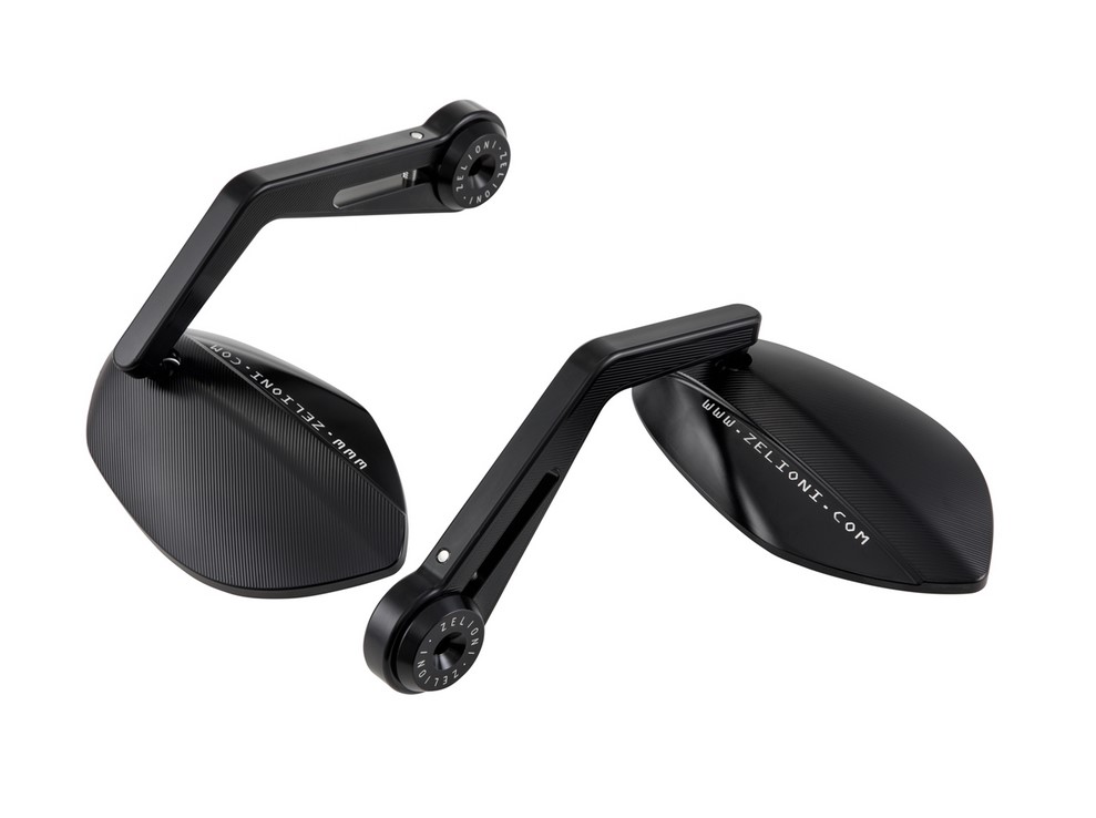 Handlebar end mirror ZELIONI for Vespa, right and left, black matt