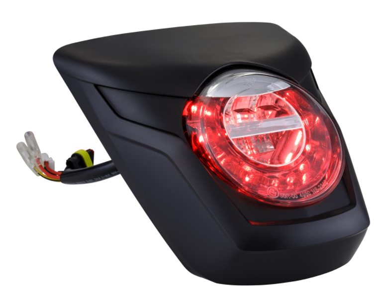 Taillight LED red for Vespa Primavera/Sprint 50-150cc, rim - black matt