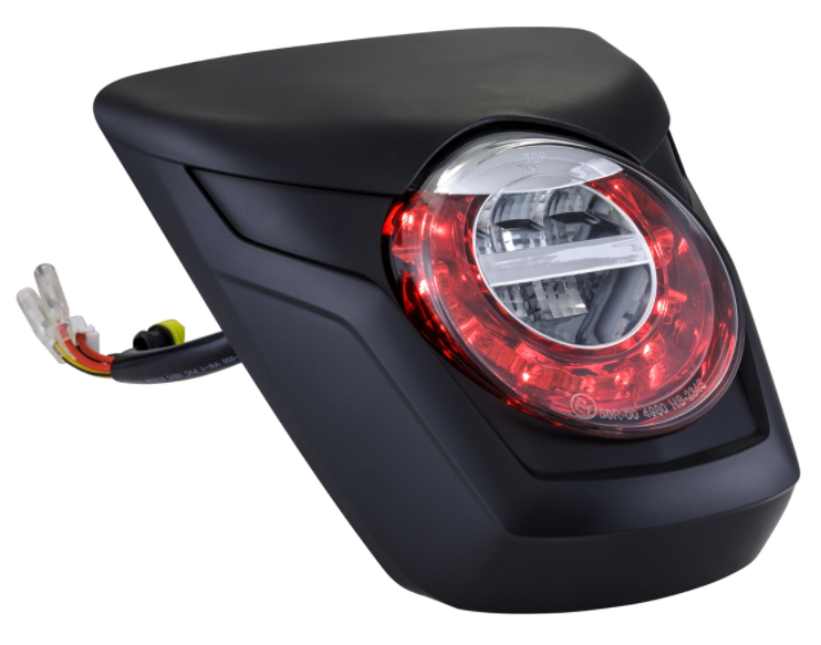 Taillight LED red for Vespa Primavera/Sprint 50-150cc, rim - black matt