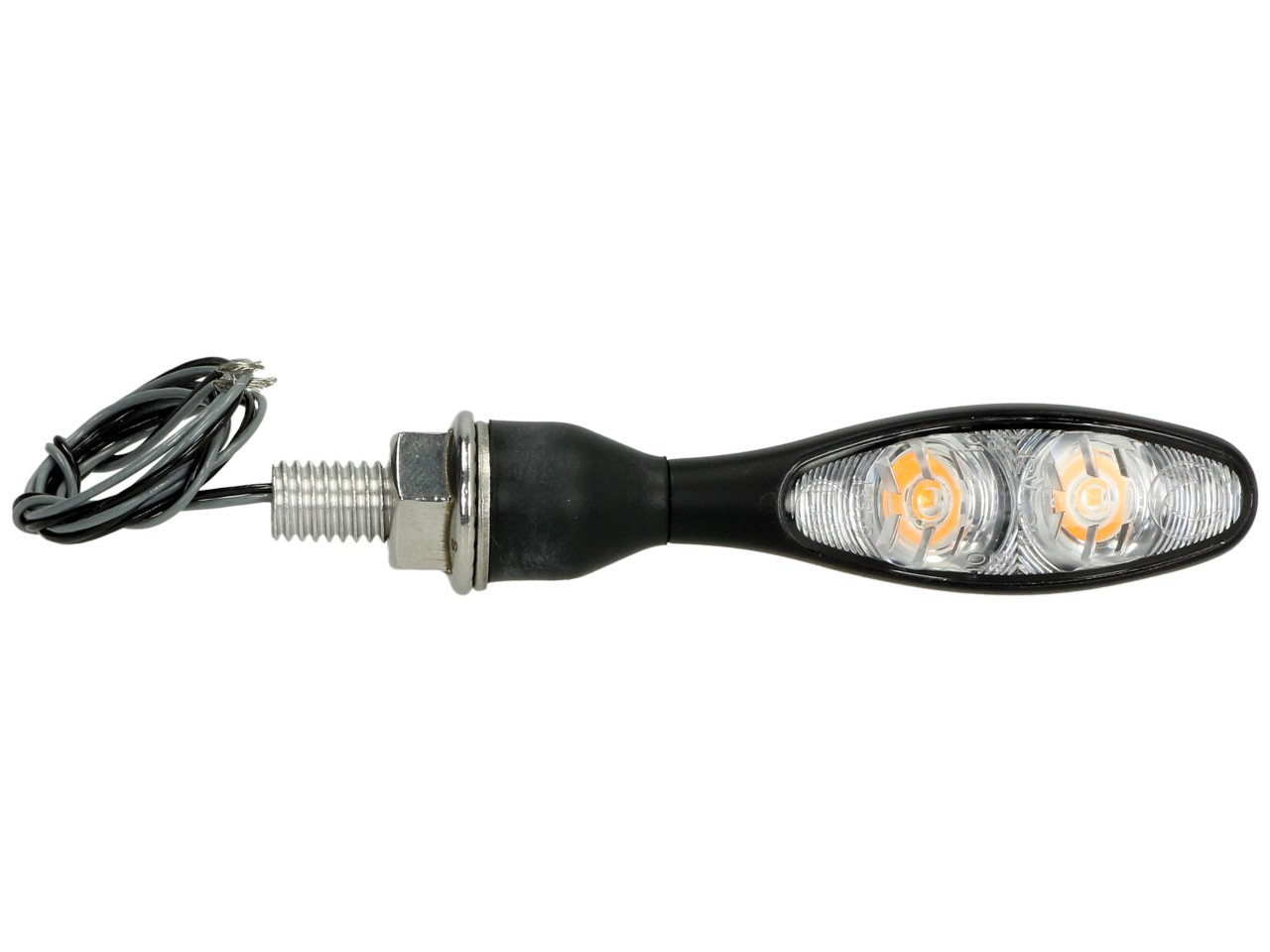 Kellermann turn signal, Micro 1000 Extreme, steel, LED, V/H, L/R, 12 V, black satin, M8x20