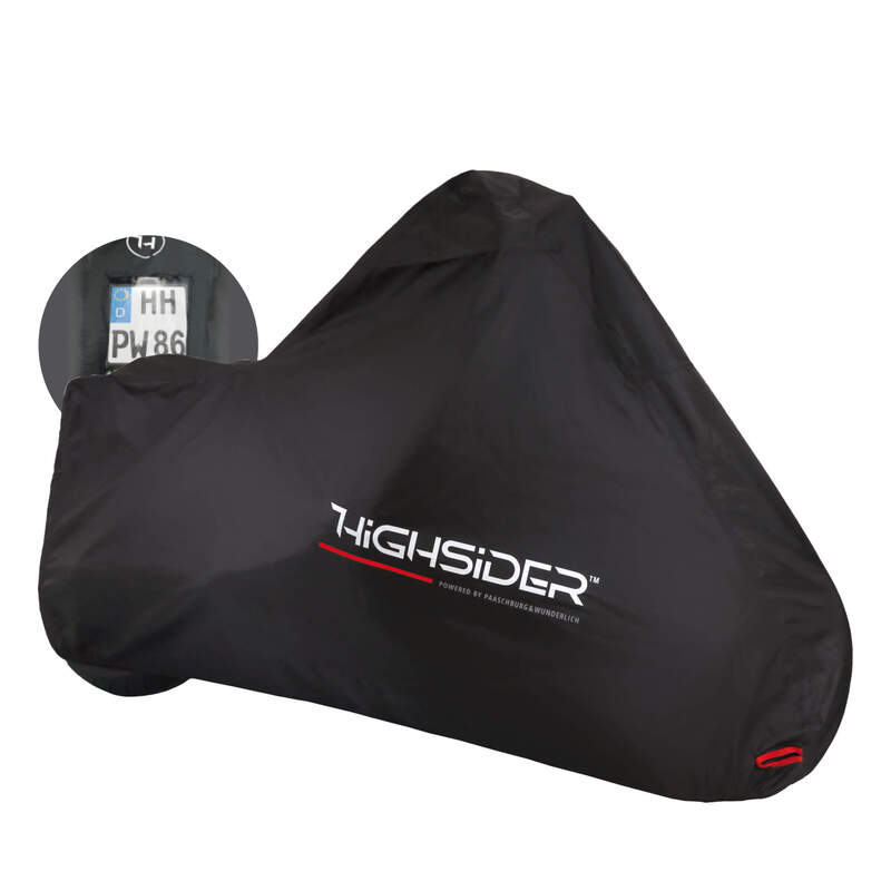 HIGHSIDER pro outdoor tarpaulin black M, with license plate window (1pc)