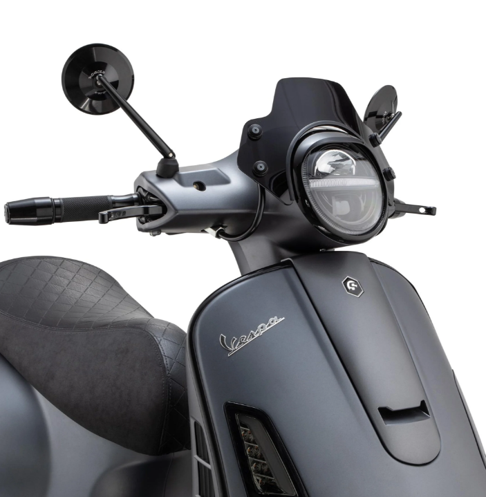 Flyscreen without holder black tinted for Vespa GTS/GTS Super/GT/Primavera/Elettrica/PX