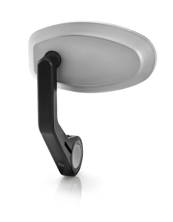 Handlebar end mirror RIZOMA "REVERSE RETRO" left or right for Vespa, silver anodized