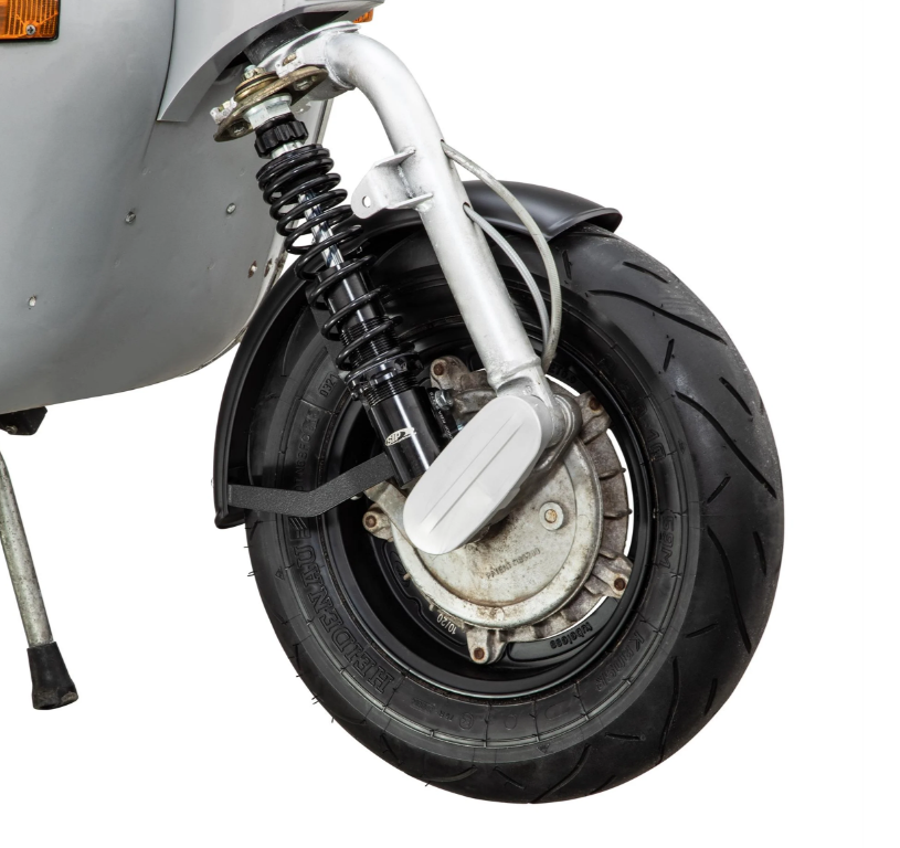 Mudguard 2.0 Garelli for Vespa PX 80-200cc, metal black matt, holder black