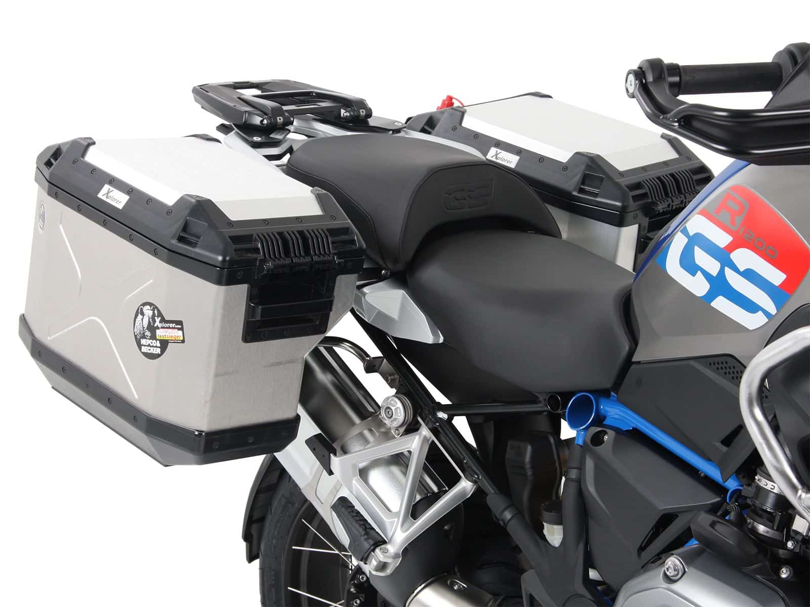 Case carrier set Cutout carrier incl. case set Xplorer Cutout silver for BMW R 1200 GS LC Adventure