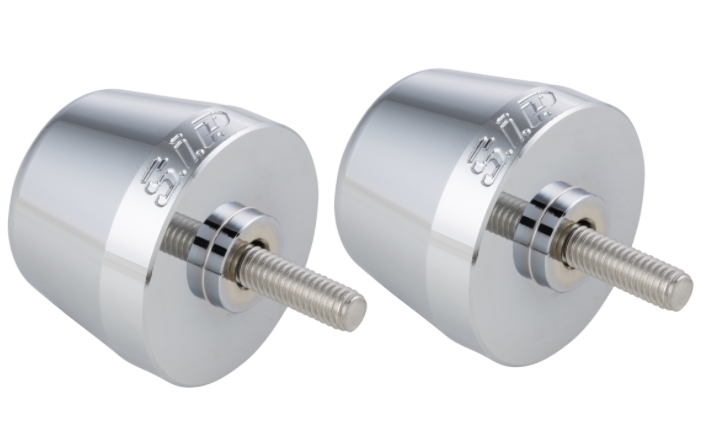 Handlebar end weights left/right for Vespa Primavera/Sprint/ET/LX/LXV/S, chrome