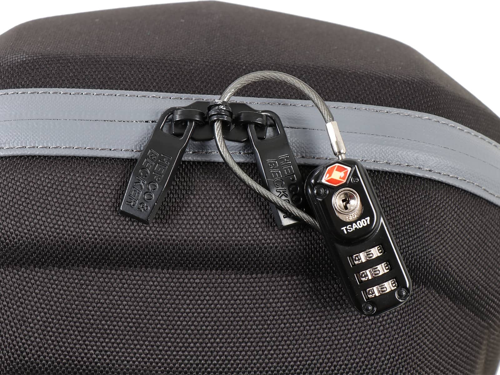 Combination lock with a small wire cable and TSA function by Hepco & Becker