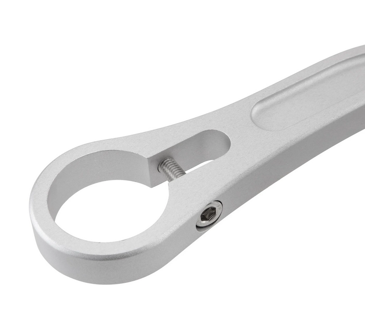 Handlebar end mirror for Vespa, left or right, round, silver matt