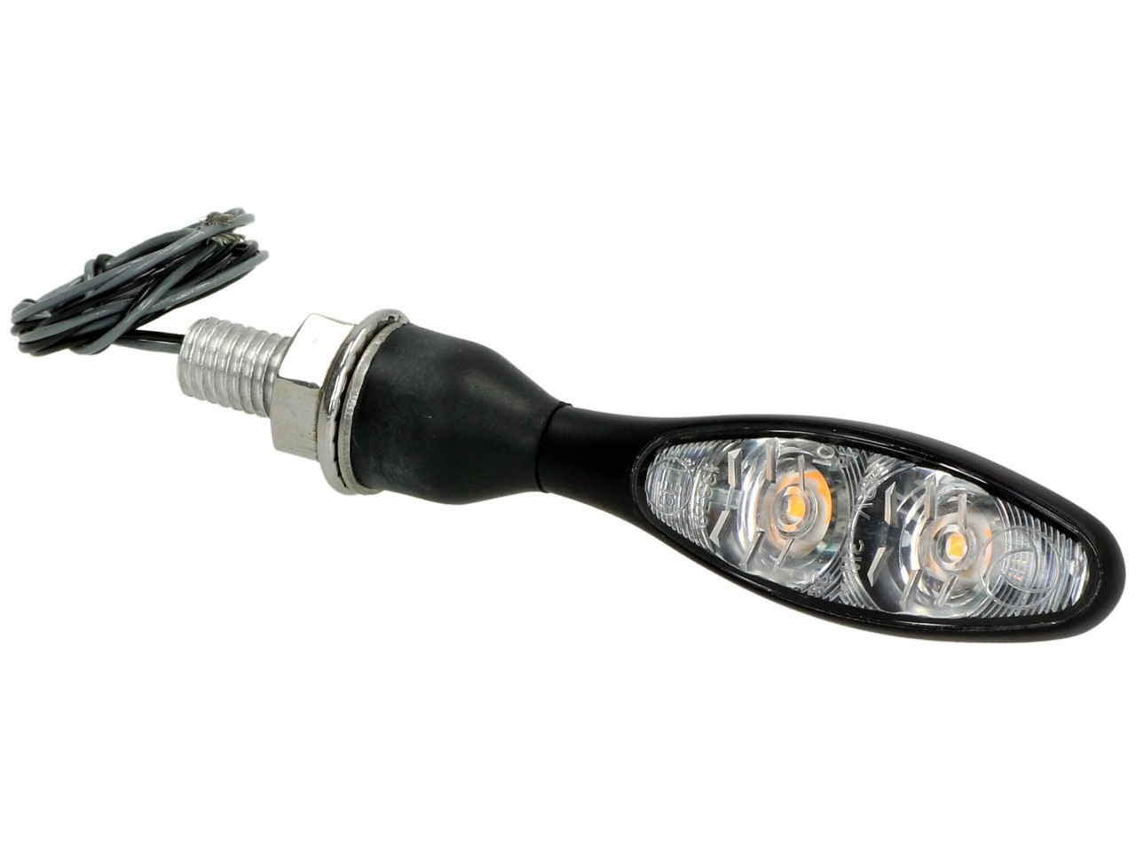 Kellermann turn signal, Micro 1000 Extreme, steel, LED, V/H, L/R, 12 V, black satin, M8x20