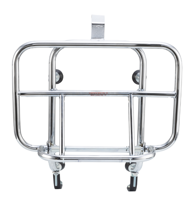 Luggage rack front for Vespa GTS/GTS Super/GTV/GT 60/GT/GT L 125-300ccm, foldable, chrome