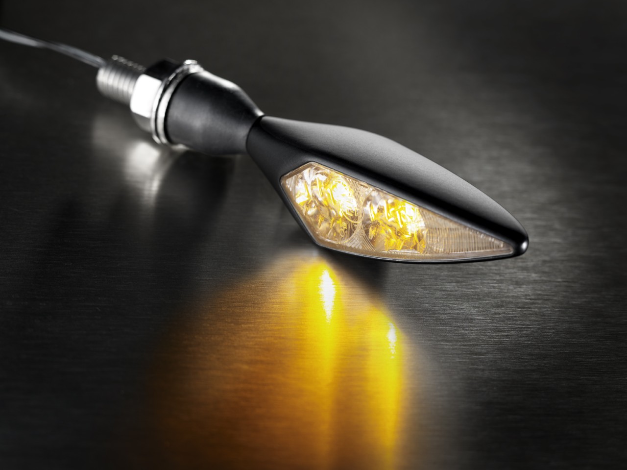 Kellermann turn signal, Rhombus Extreme, steel, LED, VR/HL, 12 V, black satin, M8x20, E-tested