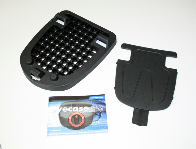 eyecase black, approx. 270x220 mm, retaining plate incl. cover and mounting kit