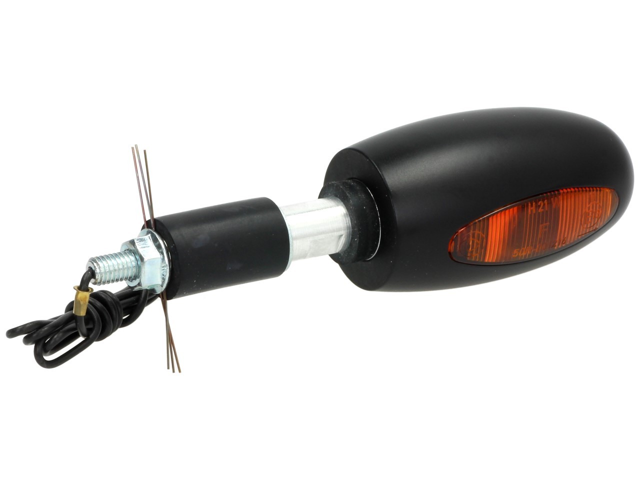 Kellermann turn signal, BL 1000 yellow, aluminum, halogen, VR/VL, 12 V, 21 W, black satin finish