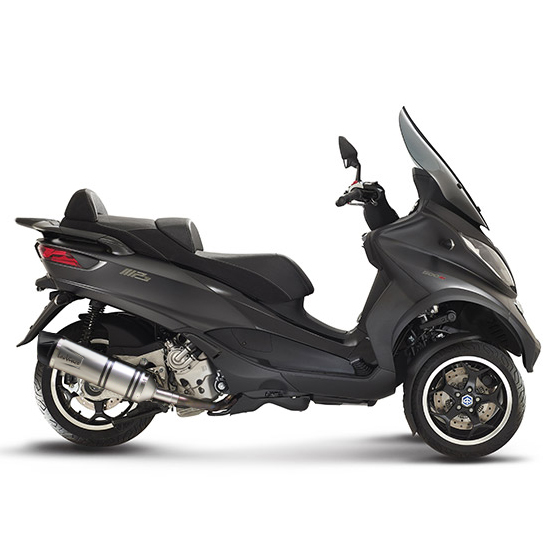 LeoVince exhaust system SBK LV One Evo 2, stainless steel, slip on for Piaggio MP3 400 / 500