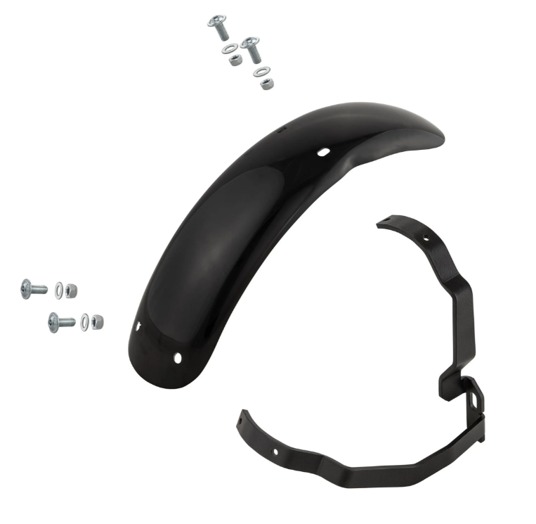 Mudguard 2.0 Garelli Race EVO II for Vespa PX 80-200cc, GRP black, bracket black