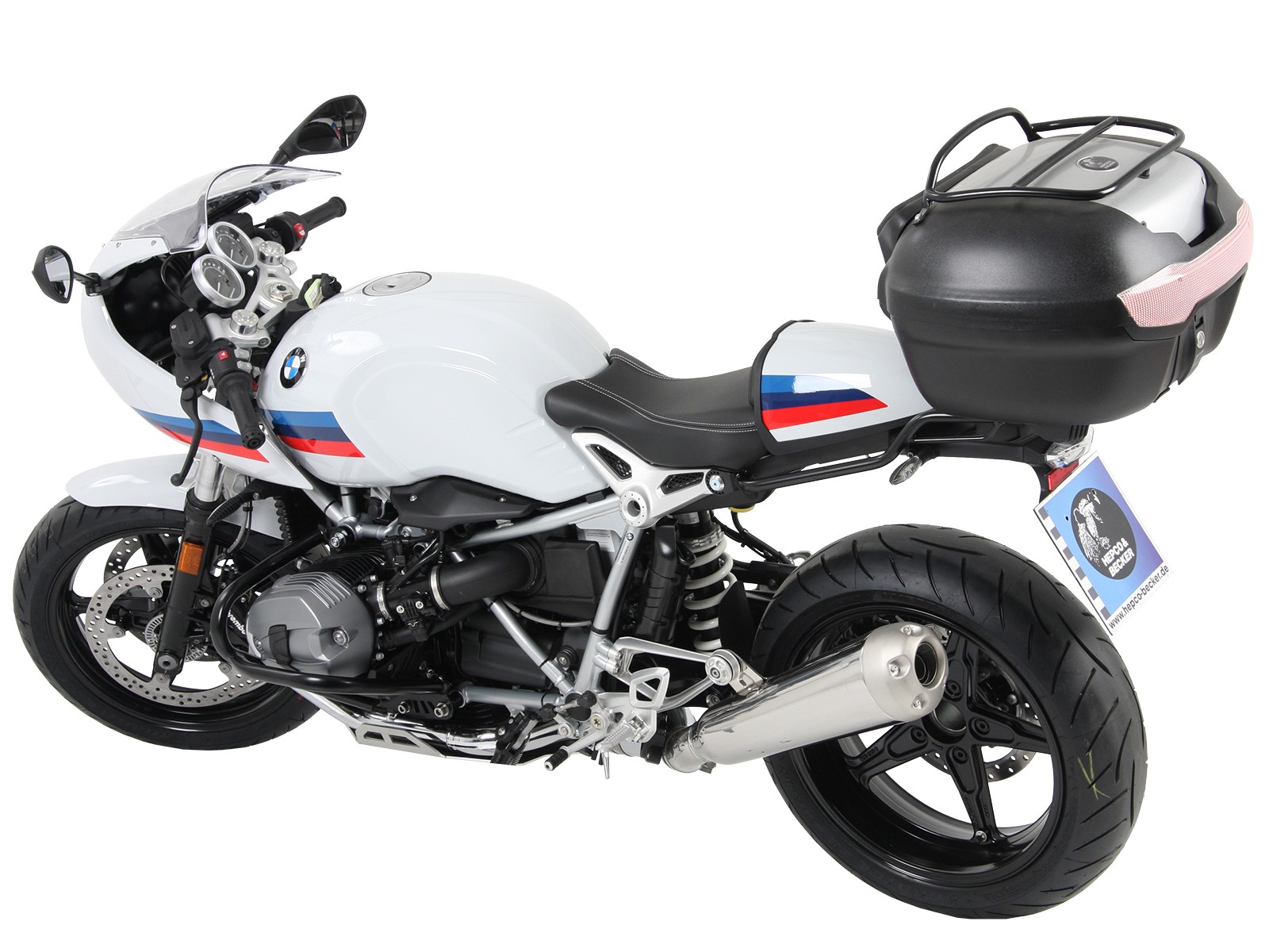 Alurack top case carrier black for BMW R nineT Racer (17-20) Hepco & Becker