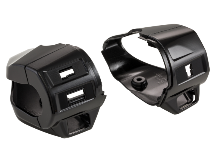 Cover switch unit, right/left, front/rear for Vespa Primavera/Sprint, black glossy