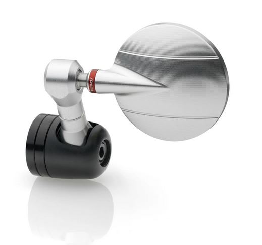 Handlebar end mirror RIZOMA "SPY-R" Ø 80 mm left or right for Vespa, black/silver