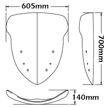 High windshield original type - height 700 mm for BMW R 1200 RT (10-14), lightly tinted