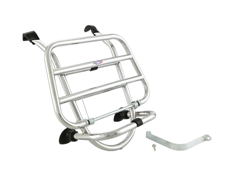 Luggage rack front for Vespa LX /LXV /S 50-150cc, foldable, chrome