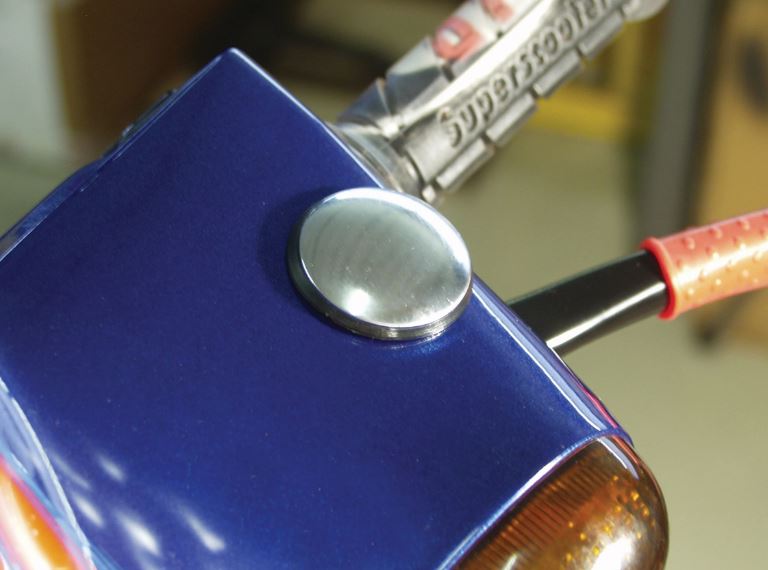 Mirror hole cover left & right for Vespa, chrome