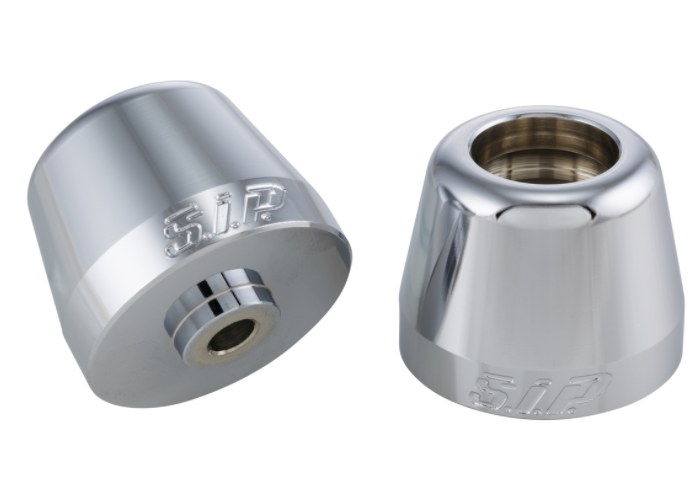 Handlebar end weights left/right for Vespa Primavera/Sprint/ET/LX/LXV/S, chrome