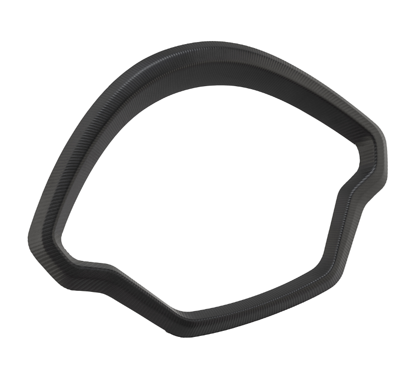 Decorative ring speedometer for Vespa GTS/GTS Super 125/300cc (`22-), aluminum, black matt anodized