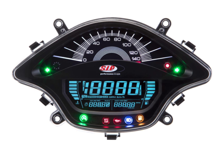 Tachometer / speedometer for Vespa Primavera / Sprint 50-150cc 2T/4T AC, black