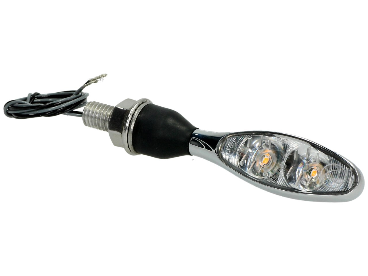 Kellermann turn signal, Micro 1000 Extreme, steel, LED, V/H, L/R, 12 V, shiny chrome, M8x20