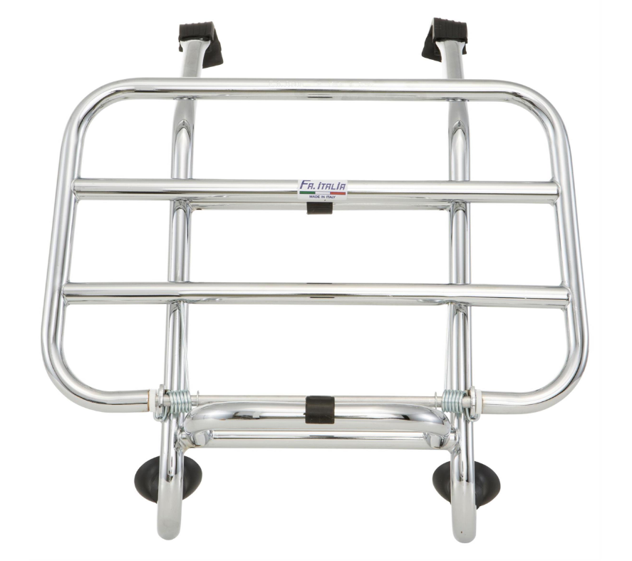 Luggage rack front for Vespa PX 80-200cc, foldable, chrome