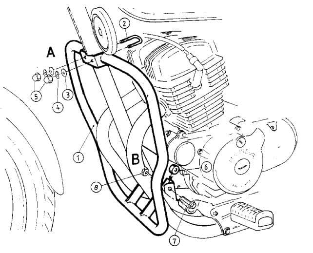 Chrome engine guard for Honda CA 125 Rebel (95-01) Hepco & Becker