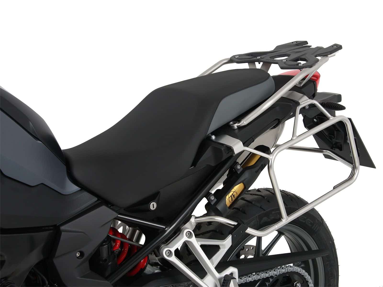 Case carrier set Cutout stainless steel carrier incl. case set Xplorer Cutout black for BMW F 750 GS