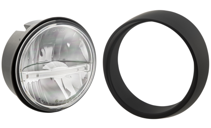 Headlight LED for Vespa Primavera 50-150ccm 2T/4T (-'18), black glossy