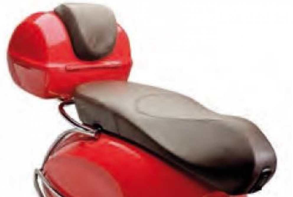 Original genuine leather back cushion for Vespa Primavera / Sprint / Elettrica - Brown
