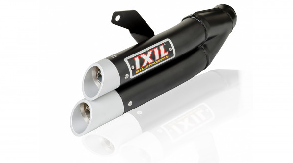 IXIL HYPERLOW BLACK XL stainless steel rear silencer for Kawasaki ZX 300 R Ninja (Bj.13-)