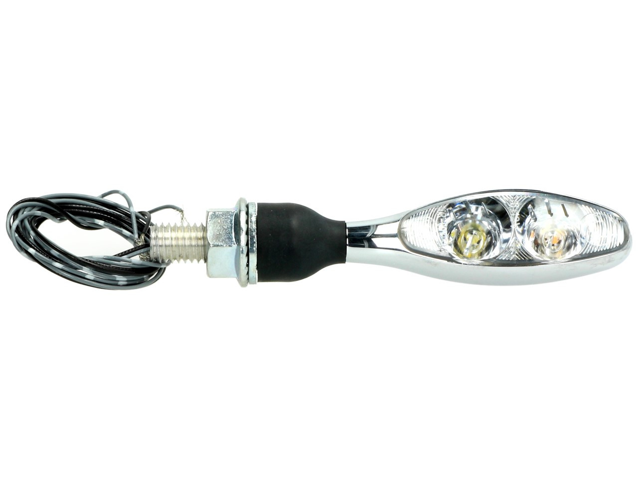 Kellermann turn signal with position light, Micro 1000 PL, steel, LED, VL/VR, 12 V, shiny chrome, M8x20