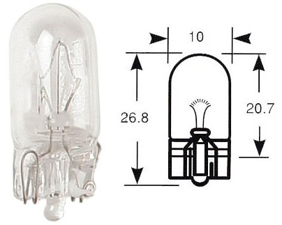 Ring bulb, incandescent lamp, 12 V, 5 W, W2,1x9,5d