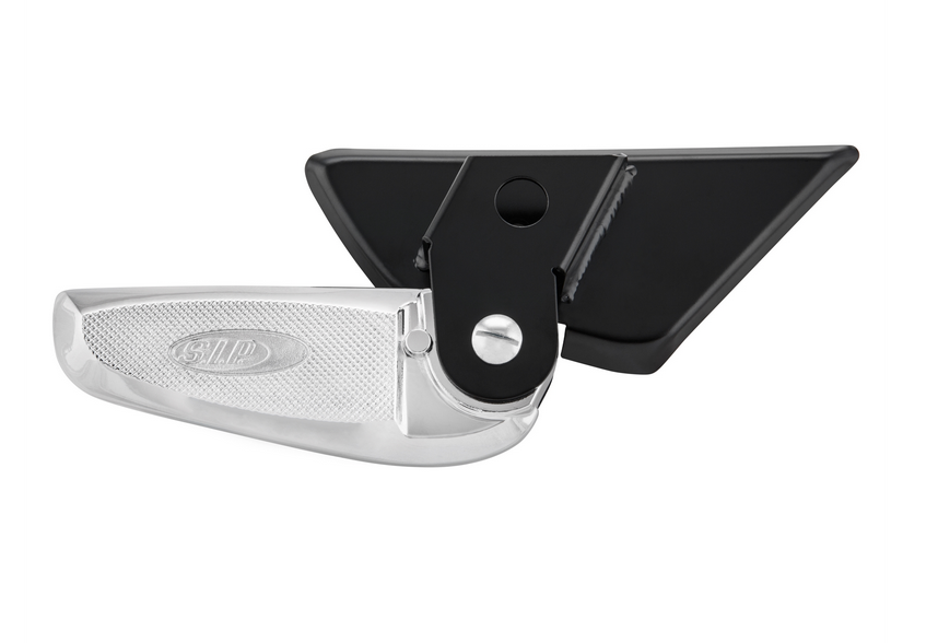 Footrests right and left for Vespa LX /LXV /S 50-150cc, black/chrome