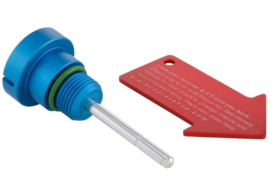 Oil filler plug engine oil for Vespa, blue matt