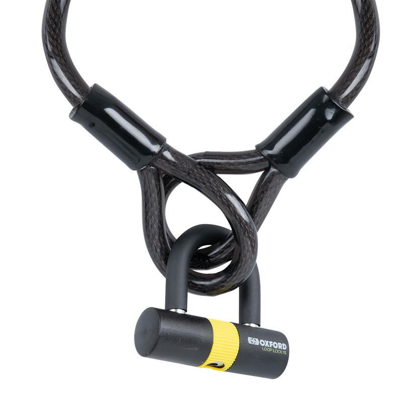 Oxford Loop Lock15 cable lock + mini padlock - 15 mm x 2.0 m