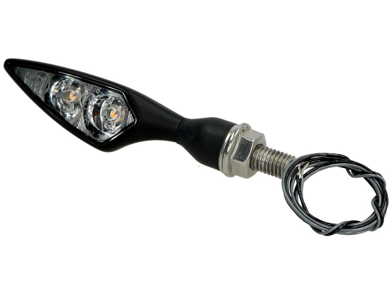 Kellermann turn signal, Rhombus Extreme, steel, LED, VR/HL, 12 V, black satin, M8x20, E-tested