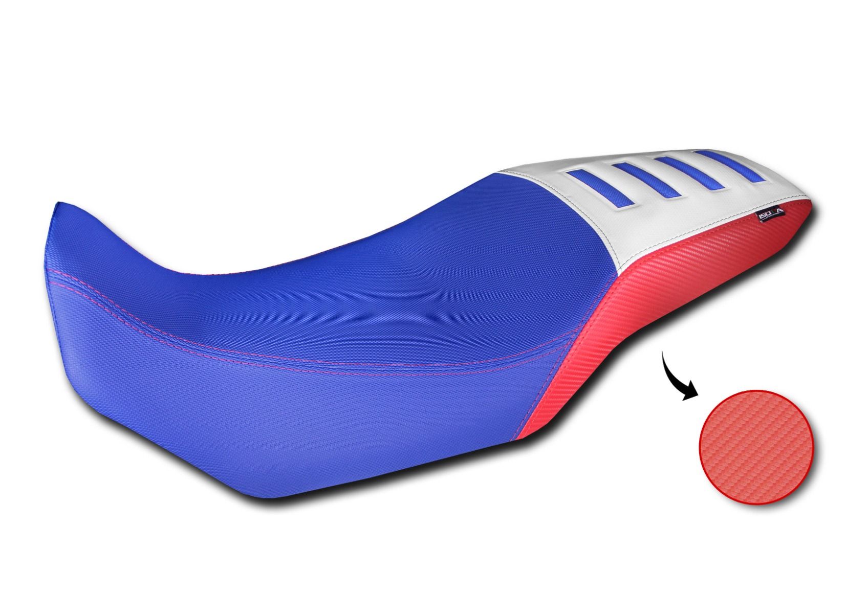 Seat cover Comfort made of 3D fiber for Honda XL 750 Transalp, blue / red / white