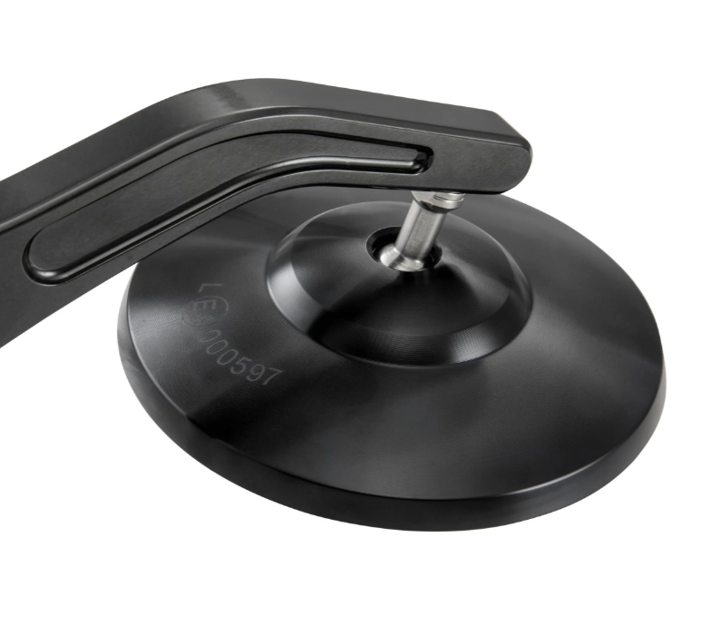 Handlebar end mirror for Vespa, left or right, round, black glossy