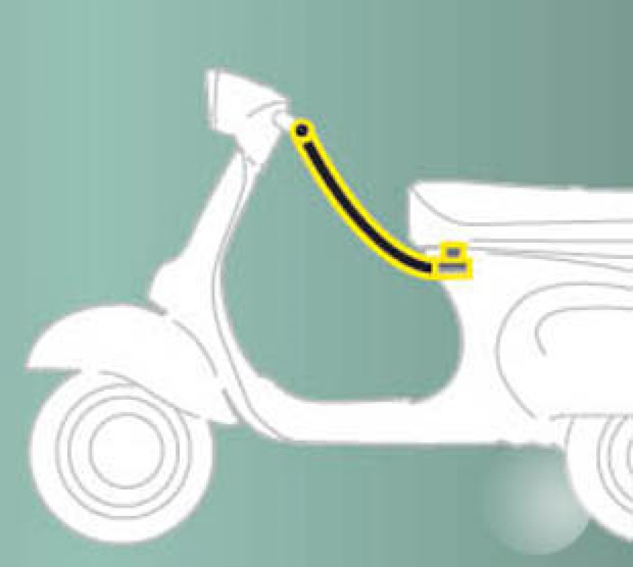 Anti-theft device (seat - handlebar) reinforced for MP3 Yourban